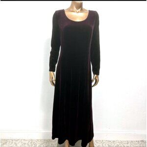 Melissa‎ Collection Dress Women’s Sz 12 Plum Purple  Velvet Maxi VTG 90s Y2K USA